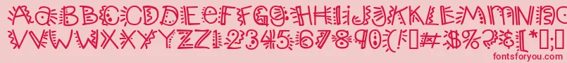 フォントPopticsthree – ピンクの背景に赤い文字