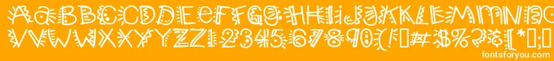 Popticsthree Font – White Fonts on Orange Background