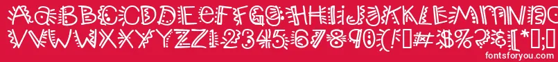 Popticsthree Font – White Fonts on Red Background
