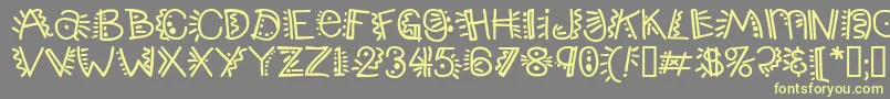 Popticsthree Font – Yellow Fonts on Gray Background