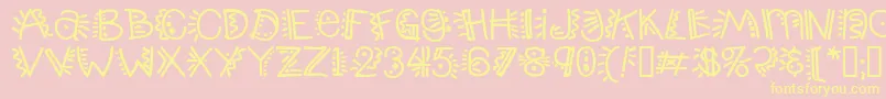 Popticsthree Font – Yellow Fonts on Pink Background
