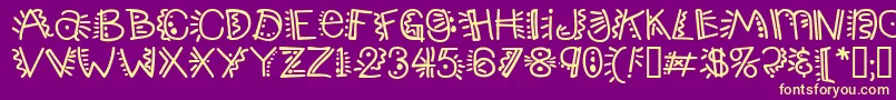 Popticsthree Font – Yellow Fonts on Purple Background