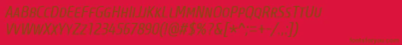 CoreSansMSc47CnRegularItalic Font – Brown Fonts on Red Background