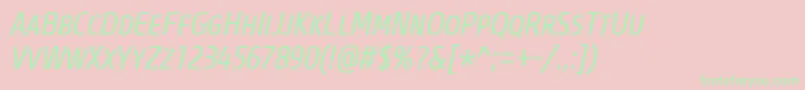 CoreSansMSc47CnRegularItalic Font – Green Fonts on Pink Background