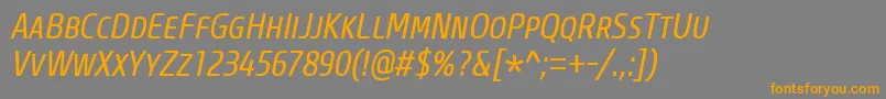 CoreSansMSc47CnRegularItalic Font – Orange Fonts on Gray Background