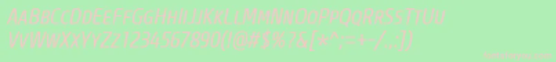 CoreSansMSc47CnRegularItalic Font – Pink Fonts on Green Background