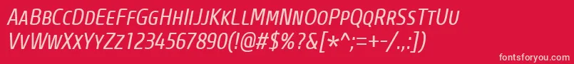 CoreSansMSc47CnRegularItalic Font – Pink Fonts on Red Background