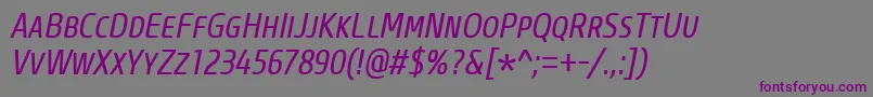 CoreSansMSc47CnRegularItalic Font – Purple Fonts on Gray Background