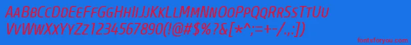 fuente CoreSansMSc47CnRegularItalic – Fuentes Rojas Sobre Fondo Azul