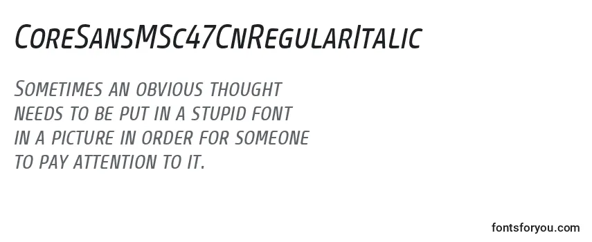CoreSansMSc47CnRegularItalic Font