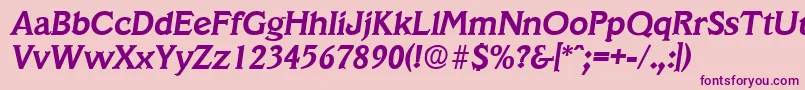 VeracruzDemiboldita Font – Purple Fonts on Pink Background