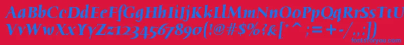 HumanaSerifItcTtBolditalic Font – Blue Fonts on Red Background