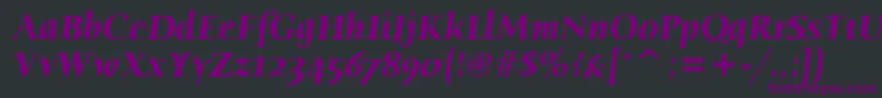 HumanaSerifItcTtBolditalic-fontti – violetit fontit mustalla taustalla