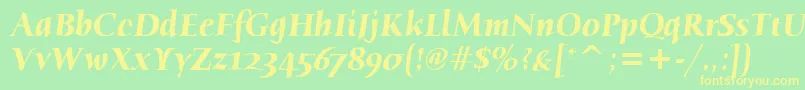HumanaSerifItcTtBolditalic Font – Yellow Fonts on Green Background