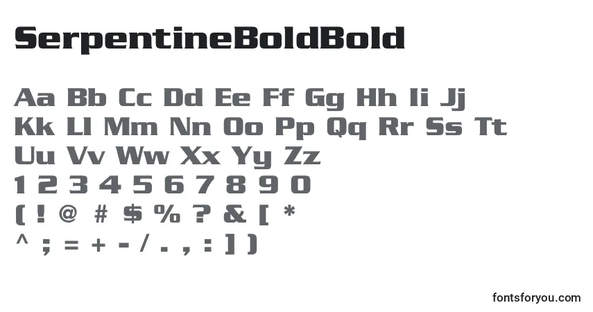 Шрифт SerpentineBoldBold – алфавит, цифры, специальные символы