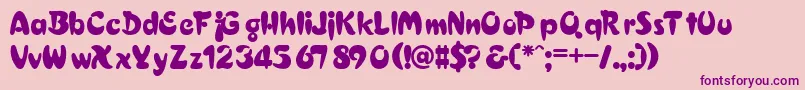 Police Francais – polices violettes sur fond rose