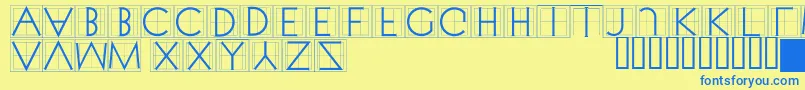 Xperimentypothreesquare Font – Blue Fonts on Yellow Background