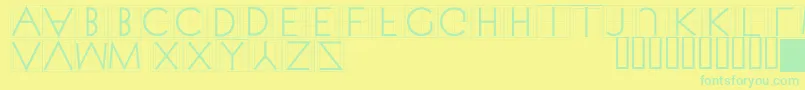 Xperimentypothreesquare Font – Green Fonts on Yellow Background