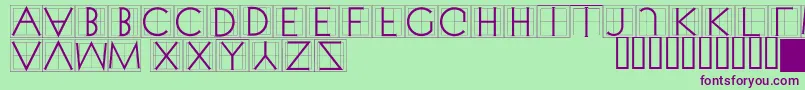 Xperimentypothreesquare-fontti – violetit fontit vihreällä taustalla