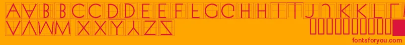 Xperimentypothreesquare Font – Red Fonts on Orange Background