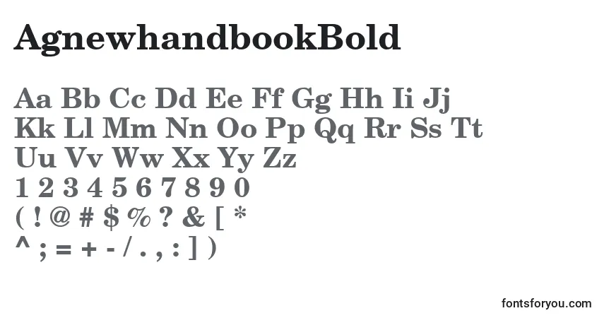 Шрифт AgnewhandbookBold – алфавит, цифры, специальные символы