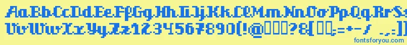 Superscr Font – Blue Fonts on Yellow Background