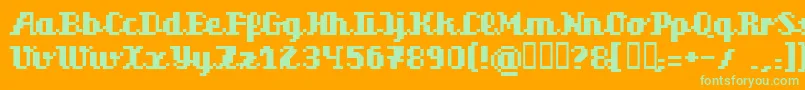 Superscr Font – Green Fonts on Orange Background