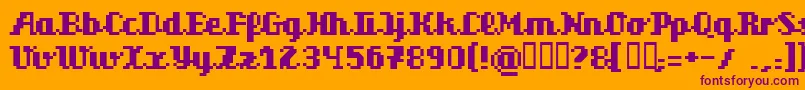 Superscr Font – Purple Fonts on Orange Background