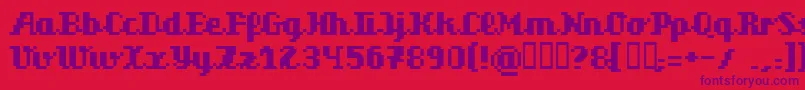 Weitere Informationen zur Superscr-Schriftart Superscr-Schriftart – Violette Schriften auf rotem Hintergrund
