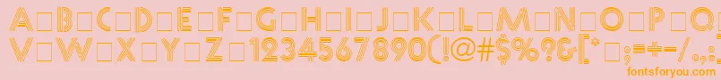 Vibrotext-Schriftart – Orangefarbene Schriften auf rosa Hintergrund