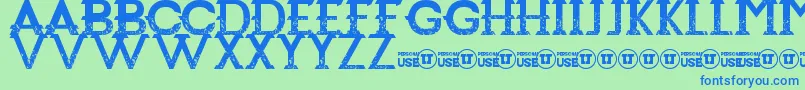 Redemption Font – Blue Fonts on Green Background