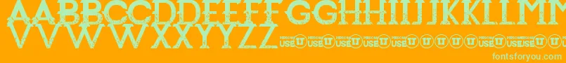 Redemption Font – Green Fonts on Orange Background