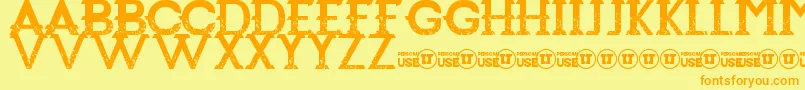 Redemption Font – Orange Fonts on Yellow Background