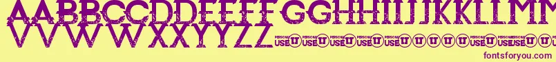 Redemption Font – Purple Fonts on Yellow Background