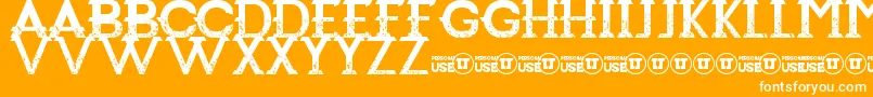 Redemption Font – White Fonts on Orange Background