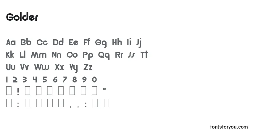 Golderフォント–アルファベット、数字、特殊文字