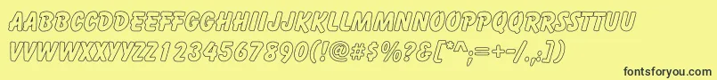 CartoonHollowCondensed Font – Black Fonts on Yellow Background