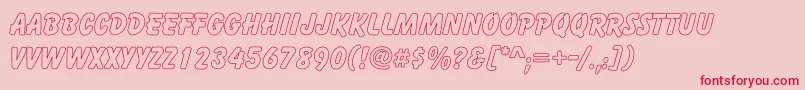 CartoonHollowCondensed Font – Red Fonts on Pink Background