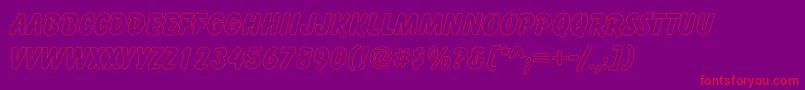 CartoonHollowCondensed Font – Red Fonts on Purple Background