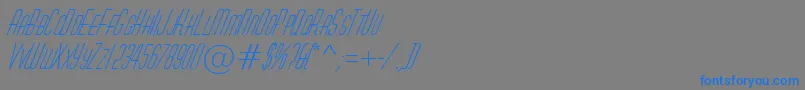 AHuxleycapsItalicフォントについての詳細 フォントAHuxleycapsItalic – 灰色の背景に青い文字