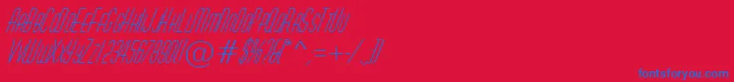 AHuxleycapsItalic Font – Blue Fonts on Red Background