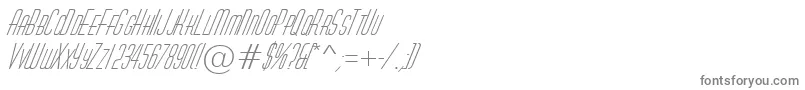 フォントAHuxleycapsItalic – 白い背景に灰色の文字