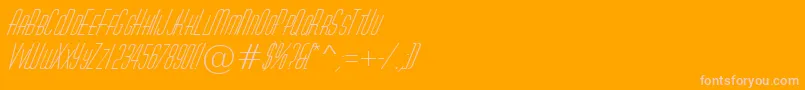 AHuxleycapsItalic-Schriftart – Rosa Schriften auf orangefarbenem Hintergrund