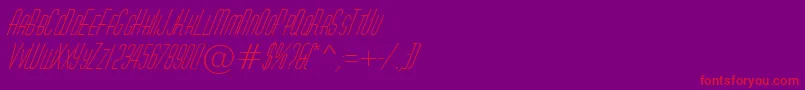 AHuxleycapsItalic Font – Red Fonts on Purple Background