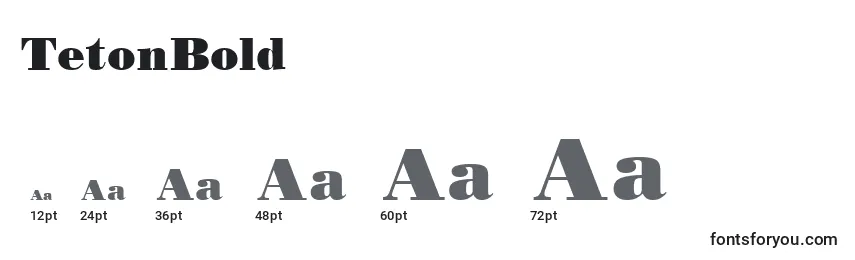sizes of tetonbold font, tetonbold sizes