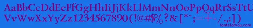 Czcionka UkrainianlazurskiBold – fioletowe czcionki na niebieskim tle