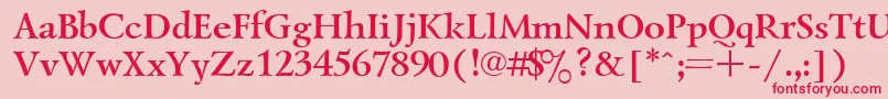 フォントUkrainianlazurskiBold – ピンクの背景に赤い文字