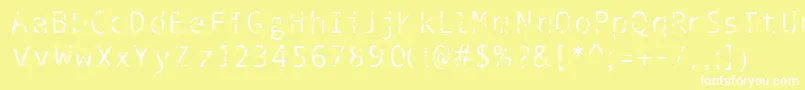 Phantomime Font – White Fonts on Yellow Background