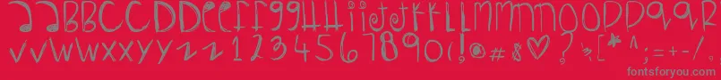 Happyprada Font – Gray Fonts on Red Background