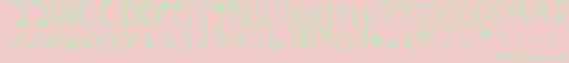 Happyprada Font – Green Fonts on Pink Background